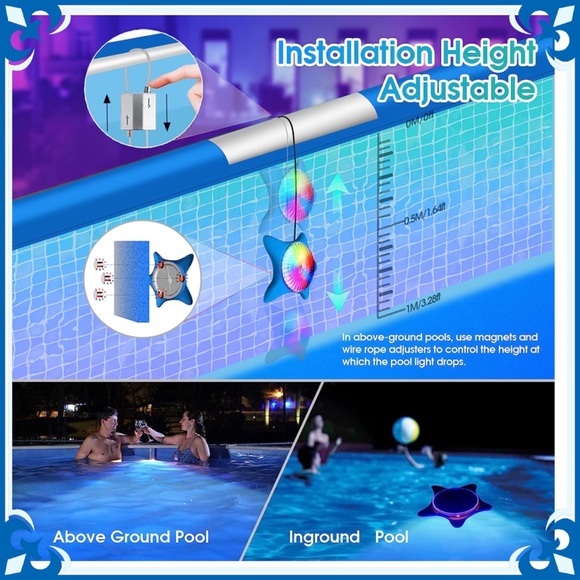 LED Smart Starfish Pool Light Underwater Waterproof RGB App Remote Control Timer - Picture 10 of 13